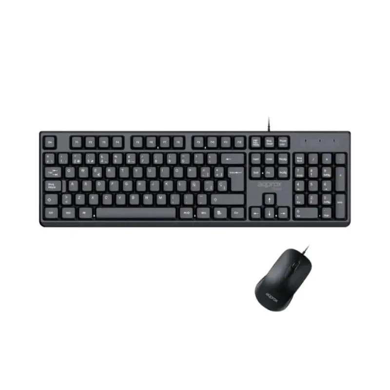 APPROX Teclado y Mouse USB 1.45m - Ligero y Compacto