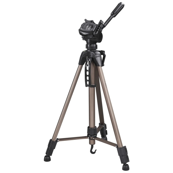 Hama Star 61 Tripode Para Camara Con Rosca 1/4" - Altura Hasta 153Cm - Peso Max 3Kg - Manivela En Columna Central - Aluminio - Soporte De Liberacion Rapida - Cabezal De 3 Vias - Color Beige