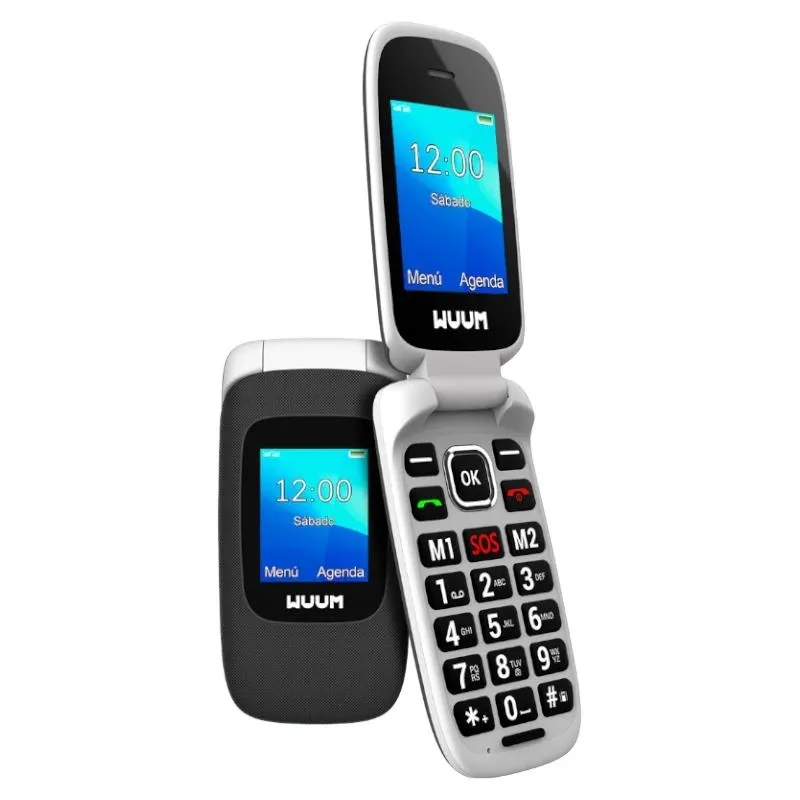 SPC Wuum Teléfono de Tapa Doble Pantalla 2.4" + 1.77" Diseño Ligero Color Titanio