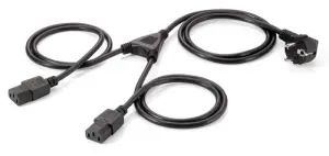 EQUIP Cable De Alimentación Schuko 90º Macho A 2 IEC Hembra 1.8M