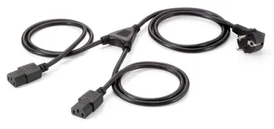 EQUIP Cable De Alimentación Schuko 90º Macho A 2 IEC Hembra 1.8M