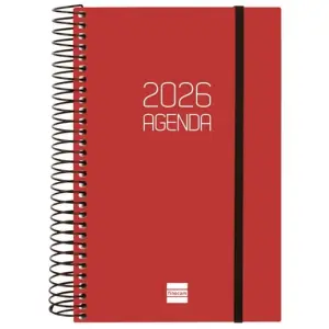 Finocam Agenda Espiral Opaque E5 117x181mm 1DP Tapa PP Burdeos 2026