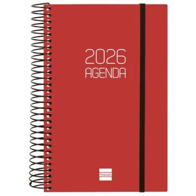 Finocam Agenda Espiral Opaque E5 117x181mm 1DP Tapa PP Burdeos 2026