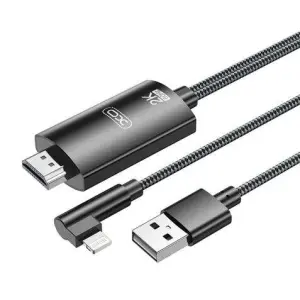 XO Adaptador Lightning a HDMI 1.8m 2K (60Hz)/1080P Audio y Datos USB Negro