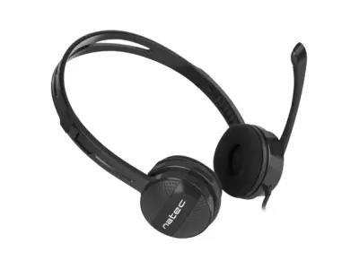NATEC Canary Go Auriculares Alámbricos Diadema para Oficina y Centro de Llamadas Negro