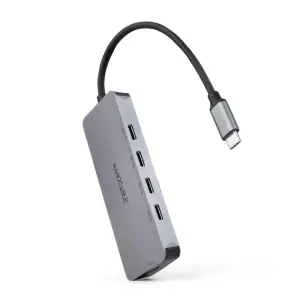 Nanocable Hub USB-C 3.2 con 4 Puertos USB-C y 1 Puerto USB-C PD 100W, 10Gbps, 0.10m