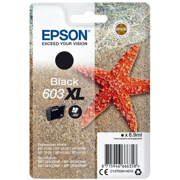 EPSON TINTA NEGRO XP-2100, 3100, 4100 / WF-2830DWF, 2850DWF - 603 XL