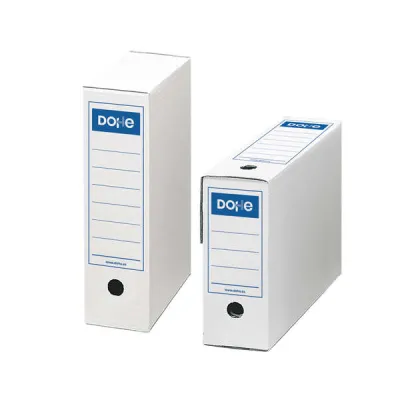 Dohe Caja de Archivo Definitivo Folio 255x355x100mm Color Blanco Horizontal/Vertical