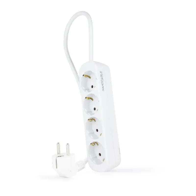 Nanocable Regleta De Enchufes 4 Tomas 1.4 M Blanco