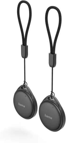 Hama Key Finder Pack 2 Localizadores Antipérdida Bluetooth - Compatible Apple y Google - Negro