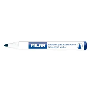 Milan Rotulador Pizarra Blanca Punta Redonda Azul Caja 12 Unidades