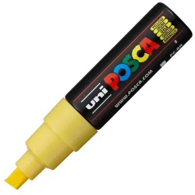 Posca Marcador  Pc-8K No Permanente Punta Biselada 8.0Mm Amarillo
