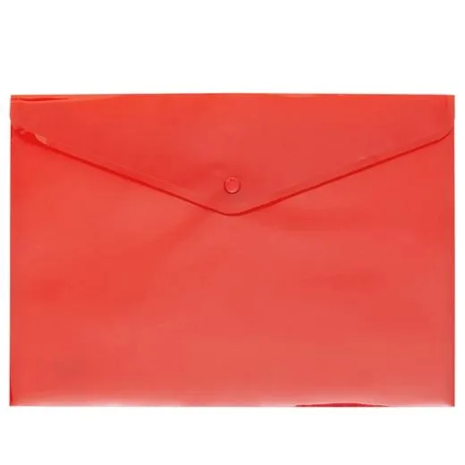 Grafoplás Sobre Broche Ecoplás Folio Polipropileno Translúcido Rojo