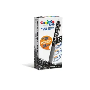 Carioca Bolígrafo Tinta Borrable Oops Retráctil Monocolor Negro Caja 12 Unidades