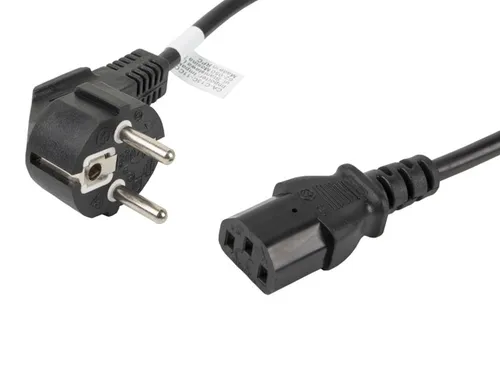 Lanberg Cable De Transmisión C13 Acoplador CEE7/7 Negro 1,8 m