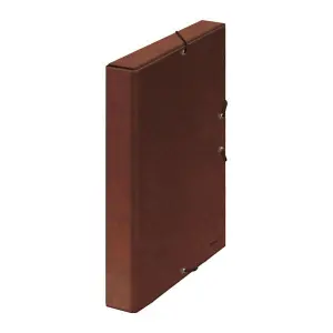 Dohe Caja para Proyectos Lomo 3cm Cartón Forrado Color Cuero con Cierre de Gomas
