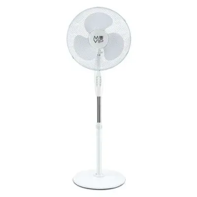 Muvip Ventilador de Pie 45W con 3 Aspas, 3 Velocidades y Altura Ajustable, Blanco