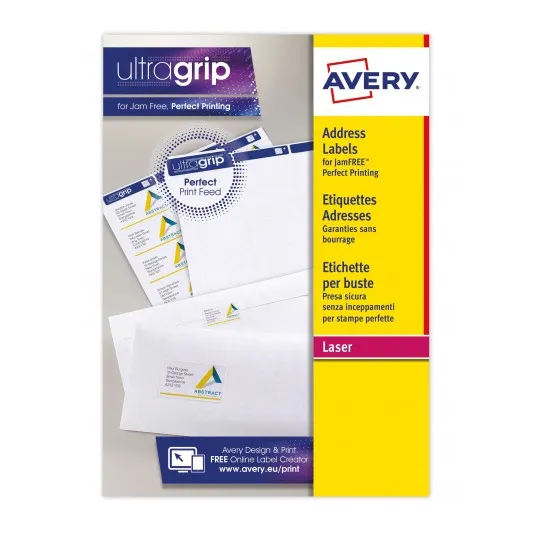 AVERY ETIQUETAS ADHESIVAS PARA ENVÍOS 99,1X33,9MM INKJET/LÁSER 16 X 15H 100% RECICLADO BLANCO