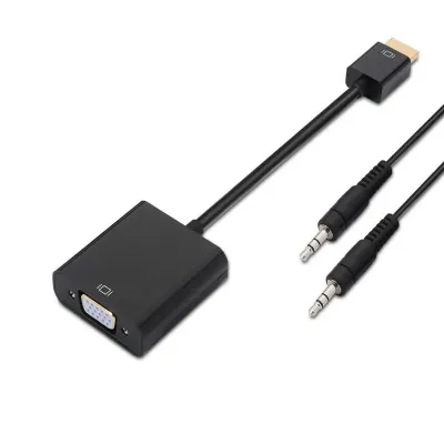 Aisens Conversor HDMI a SVGA + Audio Macho a Hembra 10 cm + 1.0 m Negro