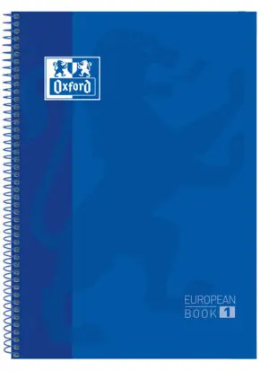 Oxford Cuaderno Espiral A4+ Cuadriculado 5x5mm 80 Hojas Tapa Dura Azul Marino
