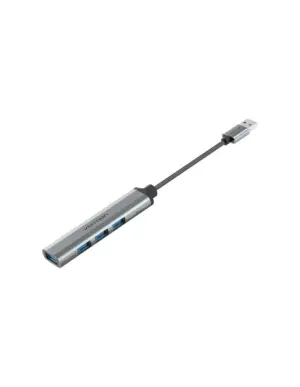 Vention Mini Hub USB 4 en 1 con Cable USB-A de 15cm y 4 Puertos USB-A, Velocidad 5Gbps, Gris
