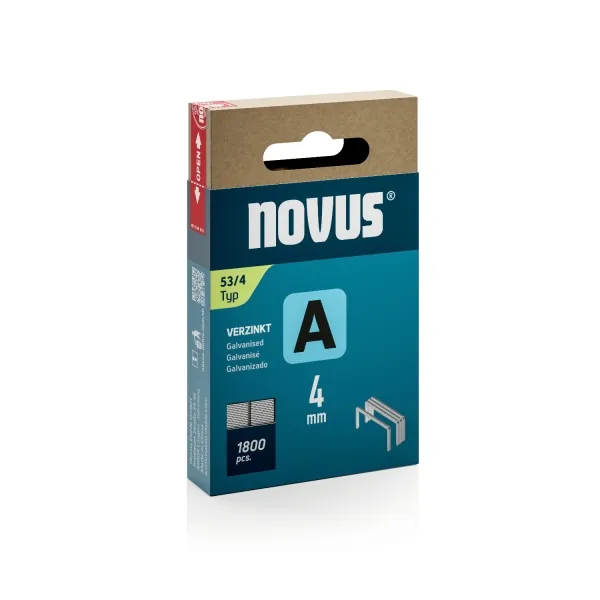 Novus A Tipo 53 Caja De 1800 Grapas 53/4 Galvanizadas - Patilla De 4Mm