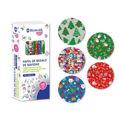 Bismark Navidad Juguetes Rollo De Papel Regalo - Medidas 70Cmx500Cm - 5 Diseños Diferentes