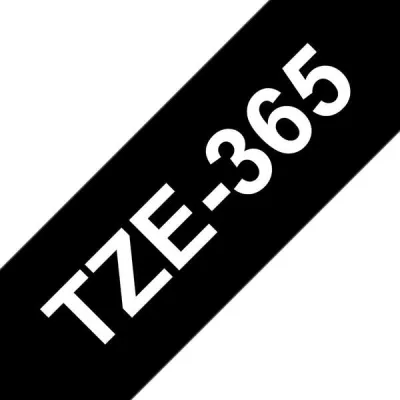Brother TZe365 Cinta Laminada de Etiquetas 36mm x 8m - Texto Blanco sobre Fondo Negro