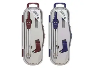 Bismark Compás Escolar con Articulación y Adaptador Universal - Estuche de Plástico
