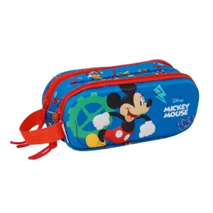 Safta Portatodo 3D Mickey Mouse, 2 Compartimentos, Asa Lateral, 1L, 21x8x6cm, Azul Oscuro