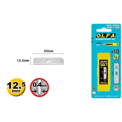 Olfa Pack de 10 Cuchillas de Repuesto para Cutter SK-7 - Acero Inoxidable