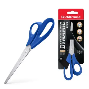 ErichKrause Tijeras 16cm con Cuchillas de Acero Inoxidable y Mangos Ergonómicos