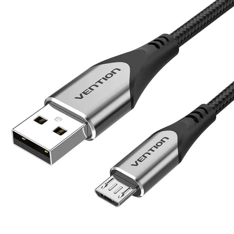 Vention Cable USB 2.0 Macho a MicroUSB Macho 60W 480Mbps - 1.5m - Color Gris