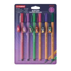Stabilo Pen 68 y Point 88 K-Pop Demon Hunter Pack - 6 Rotuladores de Punta de Fibra y Tinta a Base de Agua