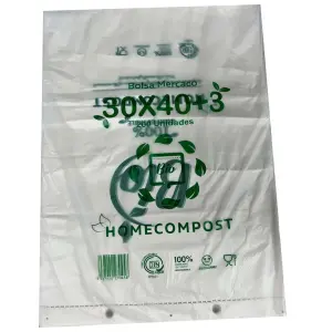 Bolsas Compostables 30X40cm 12 Micras Paquete de 200 Unidades