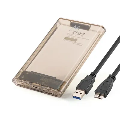 Ewent Caja Externa USB 3.2 SATA 2.5" Transparente - Plug and Play Sin Herramientas