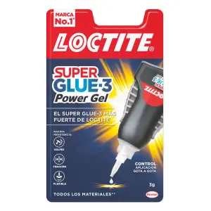 Loctite Superglue-3 Control Power Gel 3gr - Adhesivo Instantáneo Flexible y Extrafuerte