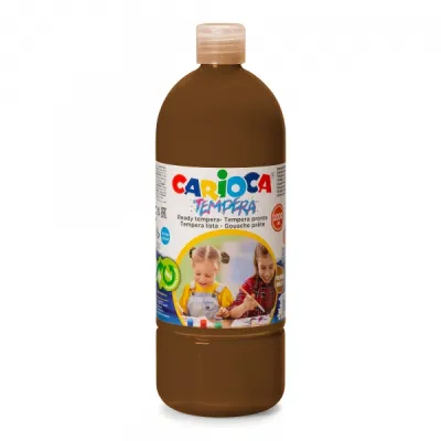 Carioca Botella de Témpera 1000ml - Colores Superlavables - Alta Opacidad - Marrón