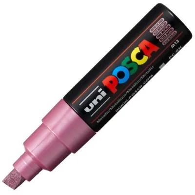 Posca Marcador  Pc-8K No Permanente Punta Biselada 8.0Mm Rosa Metálico