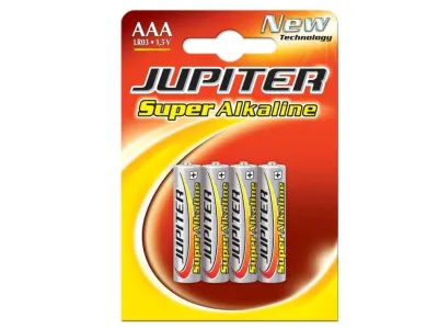 Jupiter Pack de 4 Pilas Alcalinas LR03 AAA - Alta Tecnología y Rendimiento