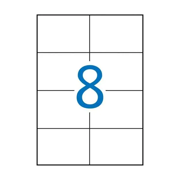 Apli Pack De 800 Etiquetas Rectangulares 105X74Mm - 100 Hojas Por 8 Etiquetas - Adhesivo Permanente - Cantos Rectos - Color Blanco