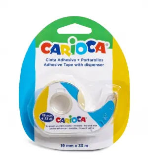 Carioca Portarollos con Cinta Adhesiva Transparente 19mm x 33m - No Amarillea