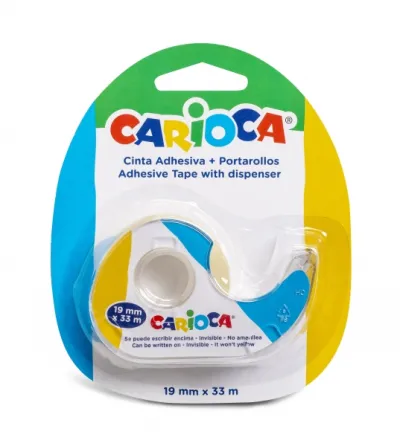 Carioca Portarollos con Cinta Adhesiva Transparente 19mm x 33m - No Amarillea