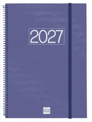Finocam Agenda Anual 2027 Espiral Semana Vista Vertical E40 210x297mm Azul
