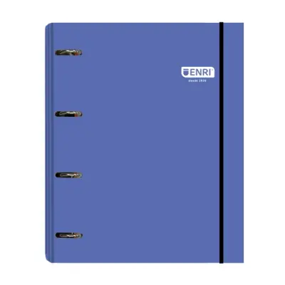 Enri Carpeta de Anillas A4+ con Recambio 100 Hojas 80gr Cuadricula 5x5 Azul