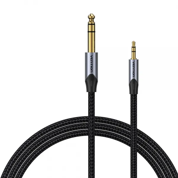 Vention Cable Estereo Jack 3.5 Macho A Jack 6.3 Macho - 3M - Color Gris