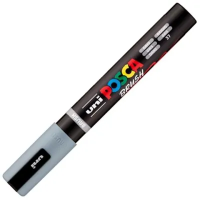 Posca Marcador Pc-5Br Brush Punta M Semiflexible Gris