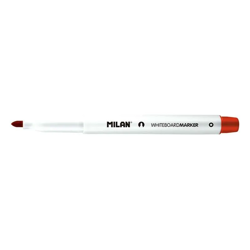 Milan Rotuladores Para Pizarra Blanca Con Punta Redonda - Punta 3.7 Mm - Tinta A Base De Alcohol - Borrable En Seco - Color Rojo
