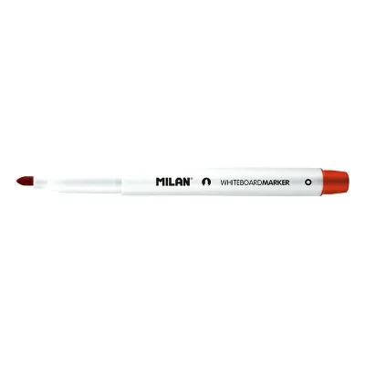 Milan Rotuladores Para Pizarra Blanca Con Punta Redonda - Punta 3.7 Mm - Tinta A Base De Alcohol - Borrable En Seco - Color Rojo