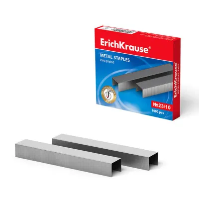ErichKrause Caja de 1000 Grapas Nº23/10 - Alta Calidad y Resistencia Mejorada